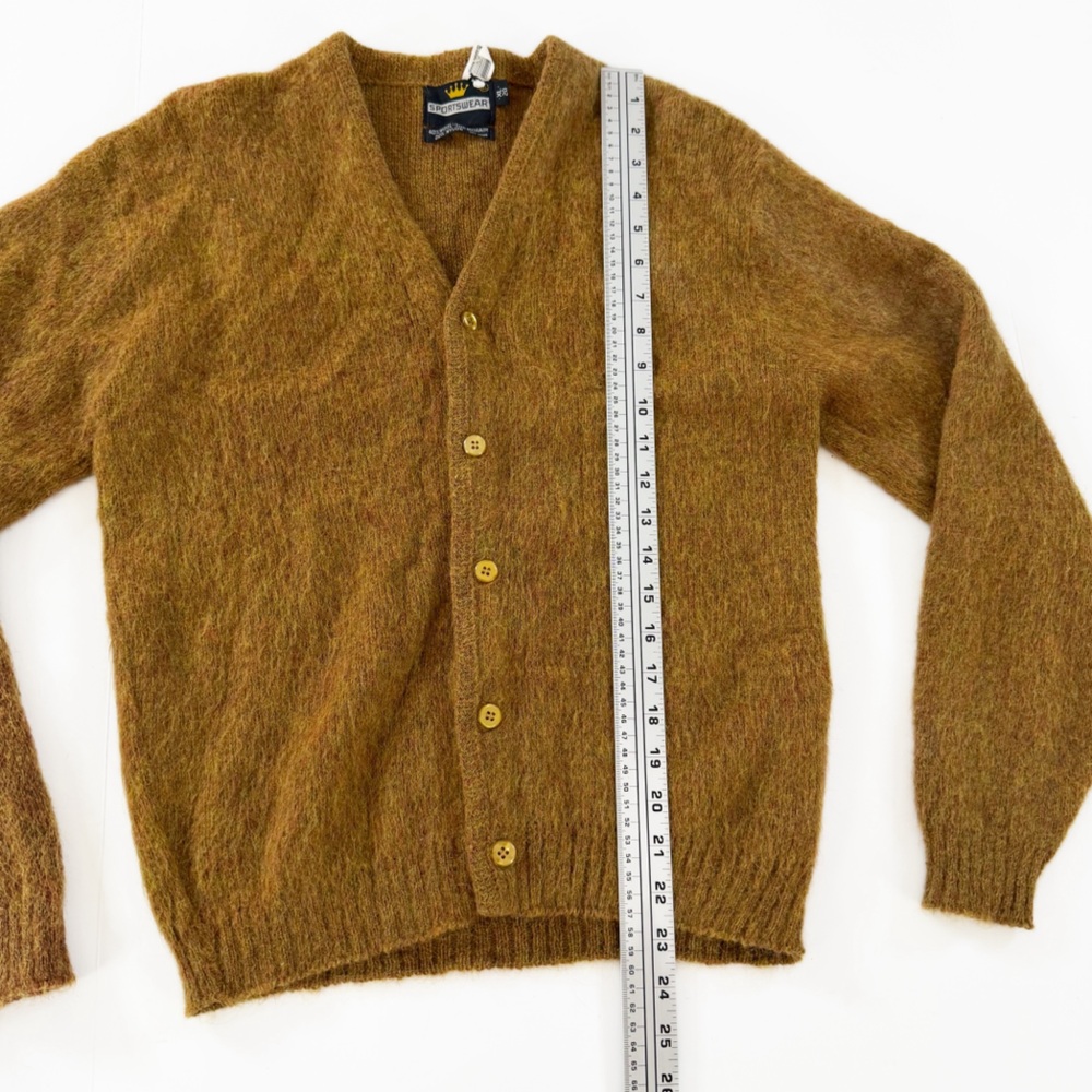 VTG 1960s Wool Mohair Fuzzy Cardigan Kurt Cobain Grunge Sweater Sz Small - Picture 9 of 11